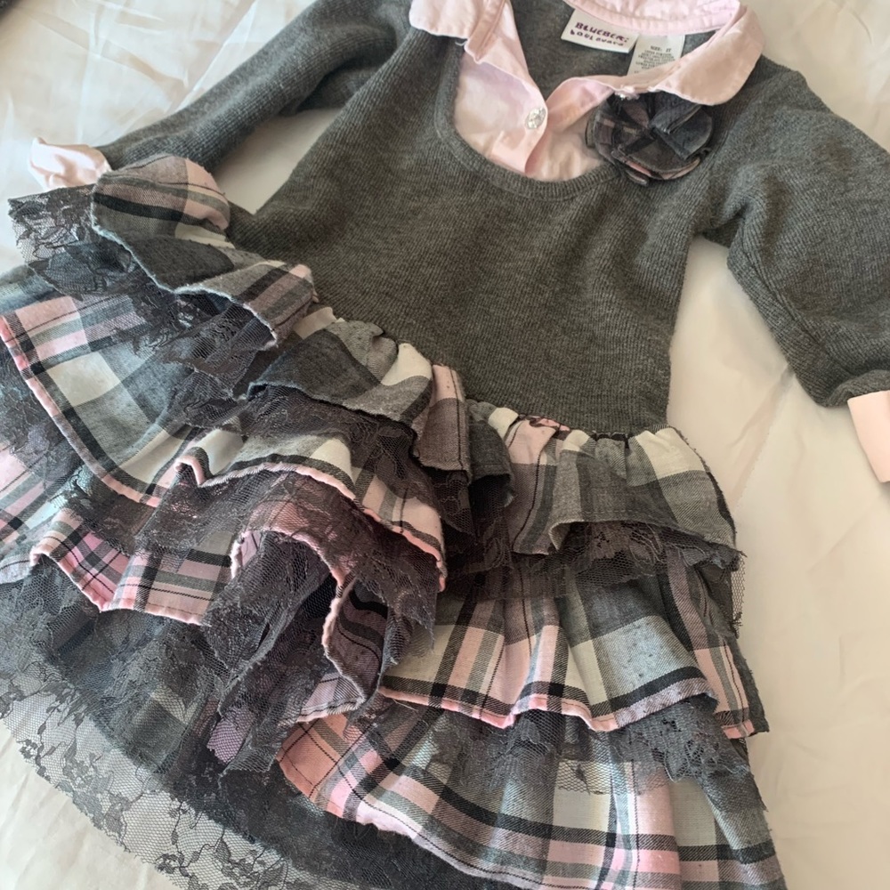 Toddler Sweater-shirt, plaid dress